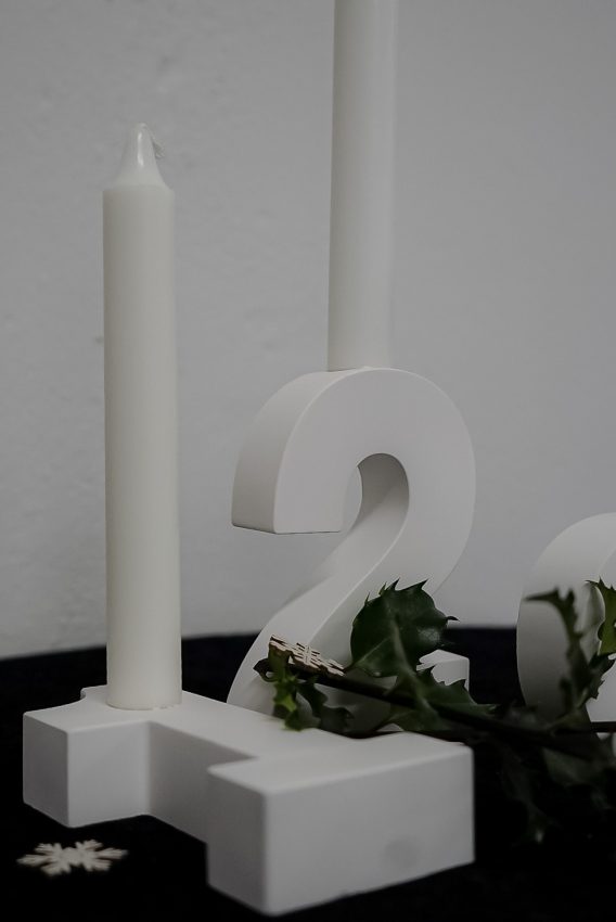 Adventszahlen 1-4 Kerzenhalter aus Keraflott – Bild 2