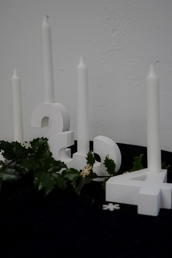 Adventszahlen 1-4 Kerzenhalter aus Keraflott – Bild 3